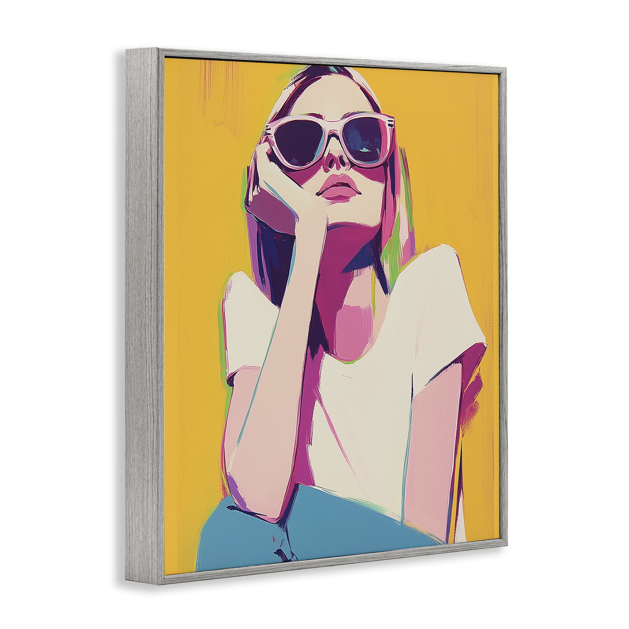 Stupell Industries Chroma Shades Girl Gray Framed Giclee Art, design by Walker Noble