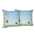 thumbnail image 6 of Ambesonne Colorful Throw Pillow Cover 2 Pack, Daisy with Butterflies, 16", Multicolor, 6 of 6
