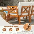 thumbnail image 3 of YYAo Patio Seating Sets,Outdoor Living Room Sets,5 Pieces Acacia Wood Patio Furniture Set Outdoor Sectional Conversation Set with Cushions-Off White, 3 of 10