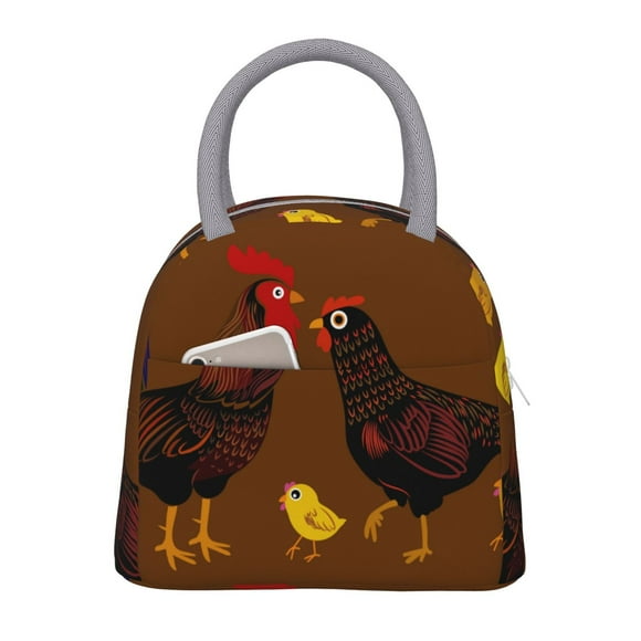Disketp Chicken Farm Animal Bolsa Térmica para Almuerzo, Lonchera con Abertura Amplia y Gran Capacidad, Organizador Reutilizable para Mujeres, Hombres y Adultos
