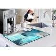 thumbnail image 3 of Coffee Bar Mat Accessories for Countertop Turquoise Abstract Art Absorbent Hide Stain Rubber Backed Dish Drying Mats for Kitchen Counter Draining Pad decor Gift Fit Under Coffee Maker (20x12in), 3 of 6