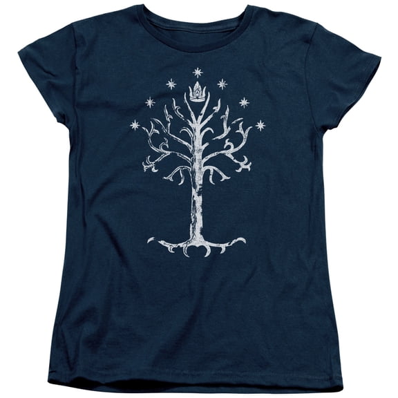 Lor Tree of Gondor Women's T Shirt (Small) Navy