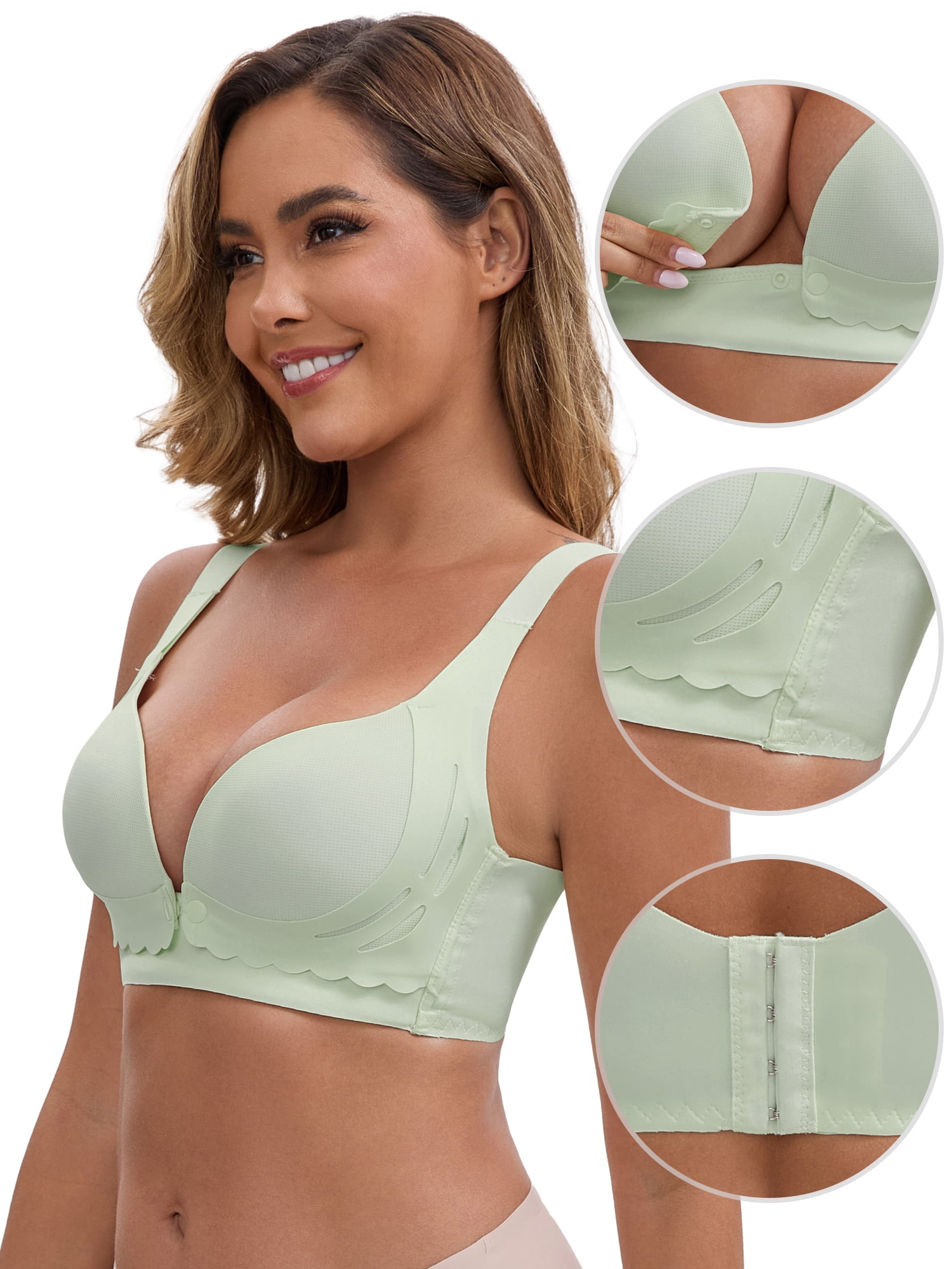 DARING DIVA Nursing Closure Adjustable Maternity Pumping Bralette M Light Green