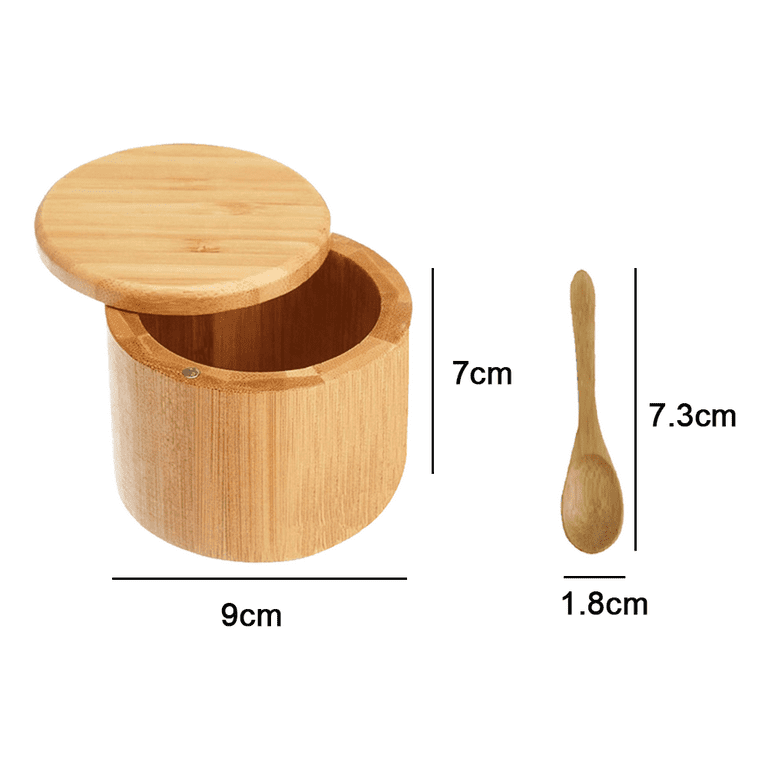 Totally Bamboo Box Salt Keeper Duet, Bamboo Container with Magnetic Lid