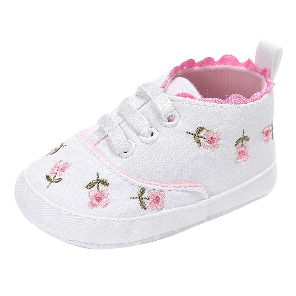 Newborn Baby Girls Soft Crib Sole Shoes Flower Anti-slip Beach Sneakers Sandals 
