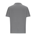 thumbnail image 6 of Men's Casual Short Sleeve Button-Down Shirt with Pocket, Solid Color, Turn-Down Collar, Breathable Polyester Fabric for Everyday Wear, 6 of 8