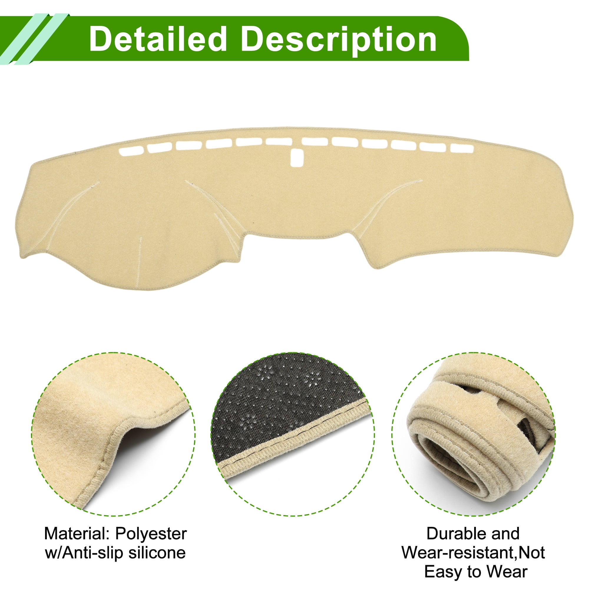 Dashboard Cover for Honda Accord 2008-2013 Non-Slip Interior Dash Cover Mat Polyester Silicone