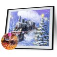 thumbnail image 1 of Cuadros Decorativos 5D DIY Taladro completo Forma redonda Tren de nieve Diamante de imitación Dibujo de diamante para el hogar Ehuebsd Nuevos Originales, 1 of 9
