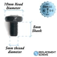 thumbnail image 2 of Stainless Screws for BMW M5-0.8 x 8mm License Plates (Set of 4, Black, Rear), 2 of 4