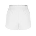 thumbnail image 5 of Audhol Running Shorts for Women, Women's Athletic Shorts High Waisted Running Solid Shorts with Zip Pocket Side Split Short Gym Elastic Workout Pants Womens Shorts White XL, 5 of 8