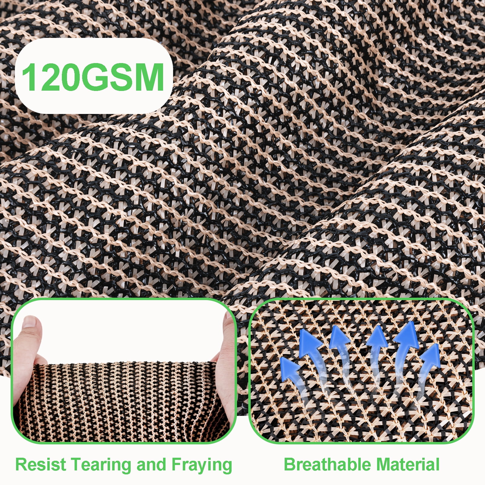 TERRALYX 90% Sun Shade Cloth,10' X 20' Pergola Shade Cover Canopy with Grommets,Mesh Tarp Shade Cloth for Patio, Outdoor, Garden, Backyard, Mocha
