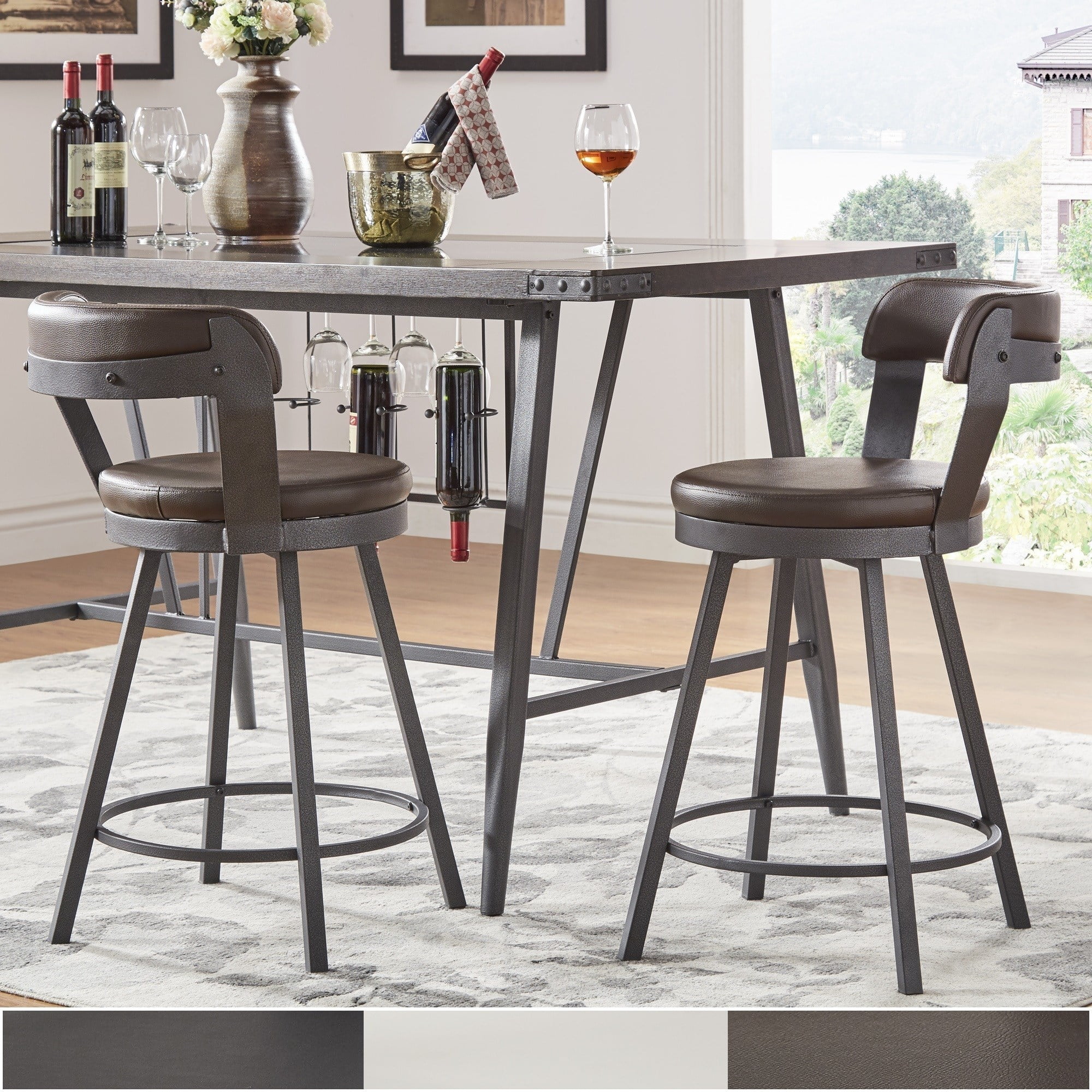 Inspire Q Harley Faux Leatr And Metal, Inspire Q Bar Stools