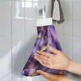 thumbnail image 2 of ZIATUBLE Purple Hand Tie Towel Marble Stripes Hanging Kitchen Dish Towel with Hanging Loop Bathroom Hand Bath Towel Machine Washable Hanging Dual-Purpose Hand Towel Dish Cloth, 2 of 7