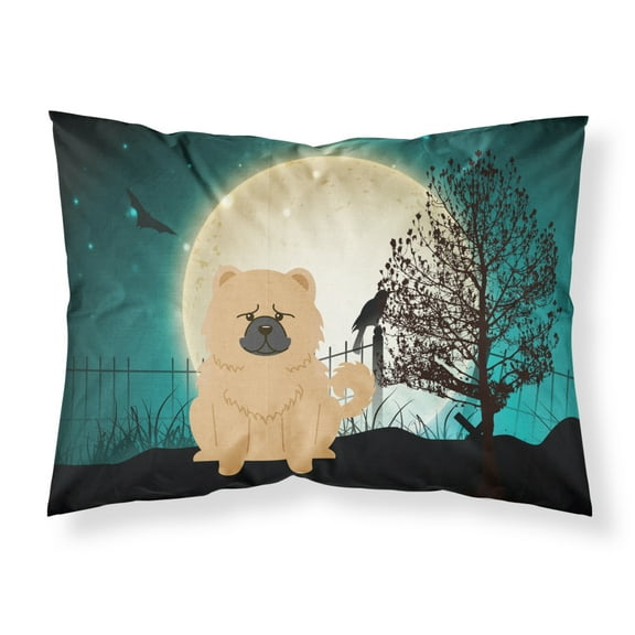 Halloween Scary Chow Chow Cream Fabric Standard Pillowcase