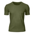 thumbnail image 5 of HAOTAGS Men’s Athletic T-Shirt Breathable Mesh Short Sleeve Running Shirts Moisture-Wicking Lightweight, with Pocket Crew Neck Tops Army Green Size 3XL, 5 of 10