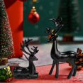 thumbnail image 2 of Reindeer Christmas Decoration 2Pcs Small Christmas Deer Figurines Resin Couple Reindeer Decor Tabletop Decorations Sitting & Standing Elk Sculpture Statues, 2 of 7