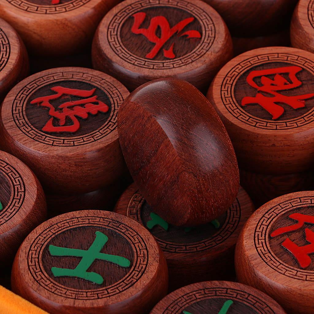 LeeQinersw High-end Rosewood Chinese Chess Set Classic Board Home Game with PU Wrapped Case