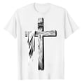thumbnail image 2 of Vmvidoty Shirts for Mens Cross Jesus Graphic Shirt Short Sleeve Tops White M, 2 of 5