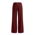 thumbnail image 7 of Hurxie Women's Low Rise Going Out Formal Dress Pants Wide Leg Work Slacks Pants Business Casual Outfits Trousers Wine,S, 7 of 7