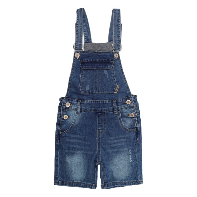 KIDSCOOL SPACE Girls Shorts,Little Girls Stretchy Denim Ripped Summer Shortalls,Light Blue,3-4 Years