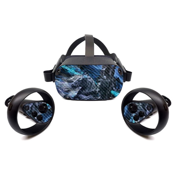 MightySkins Carbon Fiber Skin for Oculus Quest - Storm King | Protective, Durable Textured Carbon Fiber Finish | Easy to Apply, Remove, and Change Styles | Made in The USA (CF-OCQU-Storm King)