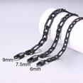 thumbnail image 4 of PROSTEEL Black Figaro Chain Necklace 9mm 18 Inches Fashion Stainless Steel Birthday Valentines Day Jewelry Gift for Men Women Adults Age, 4 of 7