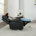 thumbnail image 2 of CHITA Manual Rocker Recliner Chair with Adjustable Headrest Sofa Recliner Chairfor Living Room Faux Leather Home Theater Seating,Black, 2 of 10