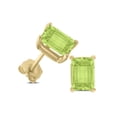 thumbnail image 2 of TimeLess Classics Emerald Cut Peridot Stud Earrings in 14K Yellow Gold - 6x4MM, 2 of 5