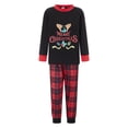 thumbnail image 2 of Conjunto de pijamas navideños familiares a juego: camisetas con estampado de astas y pantalones a cuadros. Pijamas de vacaciones para dormir., 2 of 10