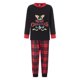 thumbnail image 2 of Conjunto de pijamas navideños familiares a juego: camisetas con estampado de astas y pantalones a cuadros. Pijamas de vacaciones para dormir., 2 of 10
