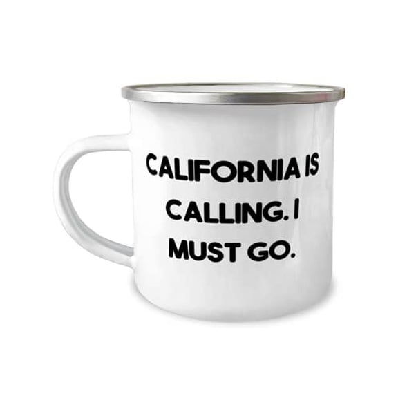 California is Calling. I Must Go. 12oz Camper Mug, California Present From, Fancy For