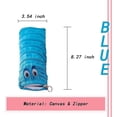 thumbnail image 2 of Bolsa de almacenamiento de útiles escolares bonita, estuche portátil con cremallera para lápices para niños, azul, 2 of 3