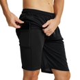 thumbnail image 6 of YUSHOW Mens 2 in 1 Running Shorts Quick Dry Athletic Shorts with Liner and Pockets, Black, L, 6 of 7