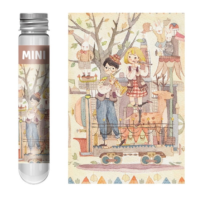 150 Mini rompecabezas de tubo de ensayo, rompecabezas de dibujos animados para adultos, juguetes para niños, Mini rompecabezas de tarjeta azul, ideal para rompecabezas planos