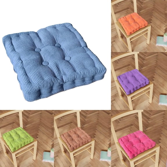 Taotanxi Large Square Floor Cushions for Adults 1 Pack Meditation Floor Pillow Blue Corduroy Floor Seat Pillows Cushion for Living Room Balcony Tatami Yoga,15.7x15.7 Inch