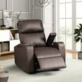 thumbnail image 2 of Modern Terry Collection, Upholstered Faux Leather with Electric Power Recliner Chair, Espresso, 2 of 7