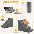thumbnail image 3 of Gianna 24" Dog Stairs for Bed, 5-Step Non-Slip Pet Steps for Small Dogs and Cats, Indoor, Grey, 3 of 5