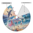 thumbnail image 6 of Cauagu 48" Christmas Tree Skirt Dolphin Rainbow Horse Pattern Christmas Tree Decorations Tree Mat for Xmas Decorations Occasion Holiday Home Decor -48", 6 of 7