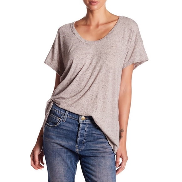 CURRENT/ELLIOTT The Slouchy Scoop Tee in Mocha Heather ( 3 )