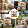 thumbnail image 4 of Throw Pillow Covers, Fall Straw Man 16x16 Pillow Covers for Couch/Sofa/Bed, Thanksgiving Pumpkins Autumn Leaf Vintage Decorative Square Linen Cushion Pillowcase for Home Decor, 4 of 9