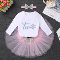 thumbnail image 3 of IBTOM CASTLE Toddler Winter Tutu Snowflake 1st/2nd Birthday Outfits for Baby Girl Romper Tulle Skirt Headband Party Photo Photo Clothes 2 Years Pink, 3 of 8