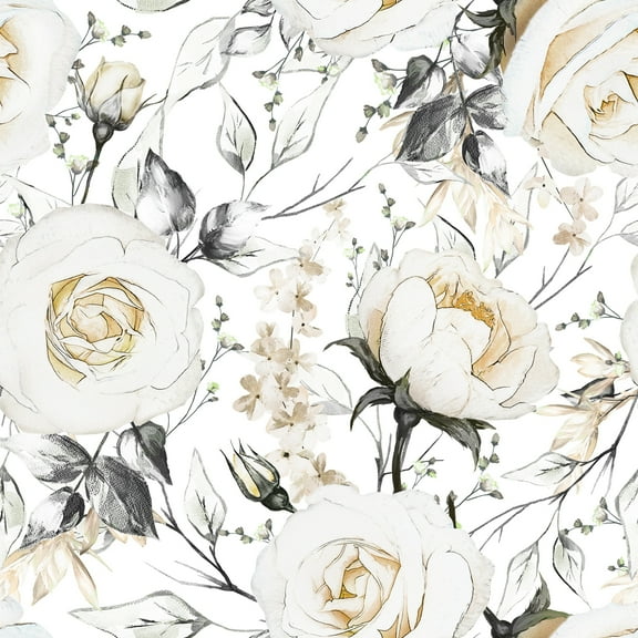 MuralsPrint Oil Painted Roses Peel and Stick Vinyl Wallpaper - 24'' inch x 10'ft