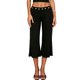 thumbnail image 1 of Pantalones capri para mujer, elegantes, con ojales metálicos, cintura elástica y corte acampanado., 1 of 9