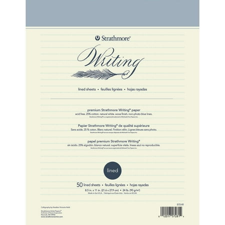 Strathmore Writing Paper, 8.5in x 11in, Lined, 50/Sheet