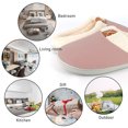 thumbnail image 3 of Women Slippers, House Cozy Slippers for Womens, Soft Wool-Like Plush Slippers for Indoor & Outdoor with Memory Foam Non-Slip Sole, Dirty Pink, Size 11-12, 3 of 5