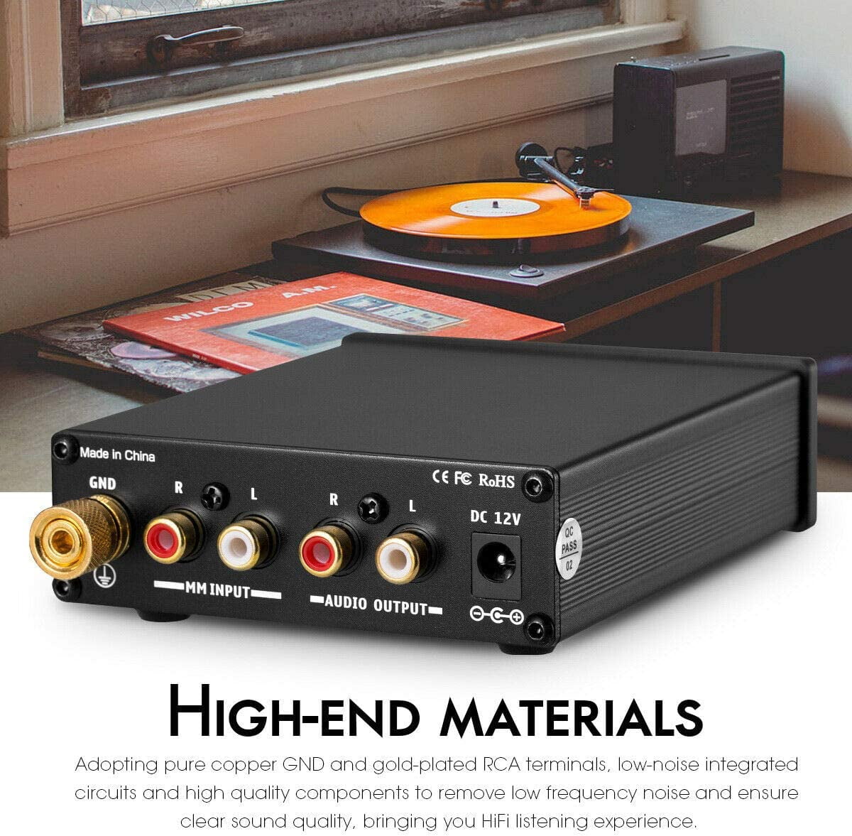 Buy LWLIUANG MM Phono Preamplifier, HiFi Turntable Preamp for Home Audio/Record Player/Stereo