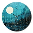 thumbnail image 4 of Designart "Blue And Black Minimalism Moon II" Abstract Collages Oversized Wall Clock, 4 of 5