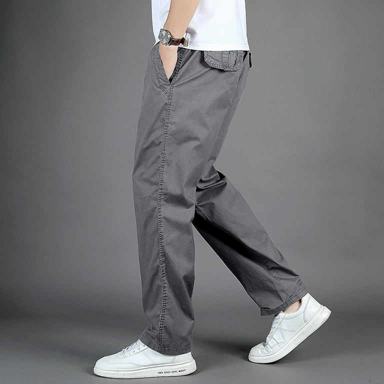 Men's Long Pants Stretch Business Trousers Baggy Straight Leg No Belt Dress  Pants Elastic Wide-Leg Simple Trouser, Army Green, 30 : :  Clothing, Shoes & Accessories