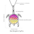 thumbnail image 3 of Beautlace Turtle Necklace Sea Turtle Pendant,925 Sterling Silver October Birthstone Gradient Colorful Mermaid Scales Cute Animal Pendant Charm Necklace, 3 of 8