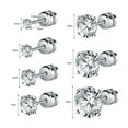 thumbnail image 2 of ZS 20G 7Pcs CZ Ear Stud Earring Basic Style Cartilage Conch Helix Piercing Crystal Ear Piercing, 2 of 4